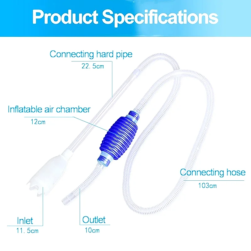1,5 м/1,7 м/2,2 млн бак с рыбной резервуаром Уменную плют воздушной насос Очистка ручного ручным аквариумным гравийным вакуумным сифоном насоса с фильтром