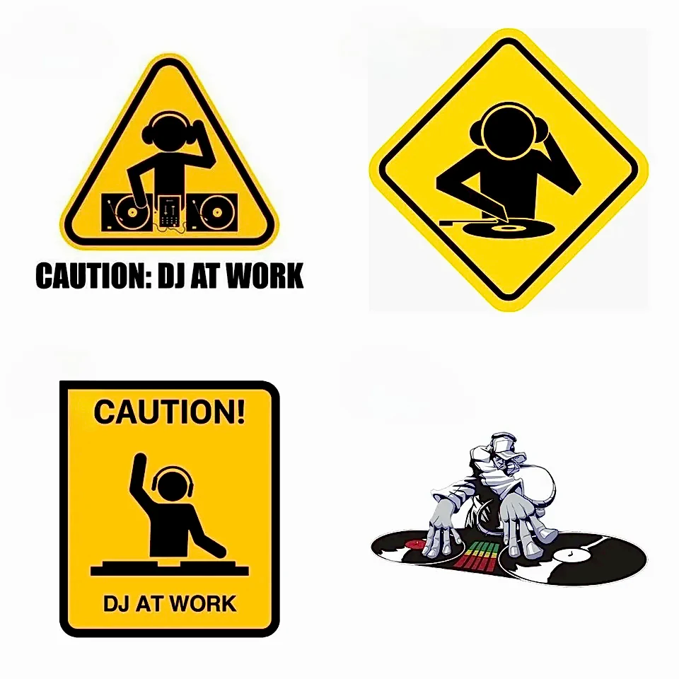 DJ at Work Funny Car Sticker