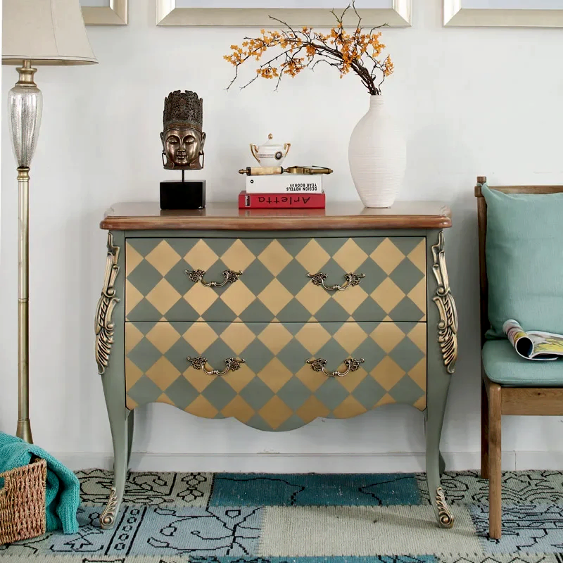 Американский стиль сплошной древесины комостей в европейском стиле ретро входной шкаф