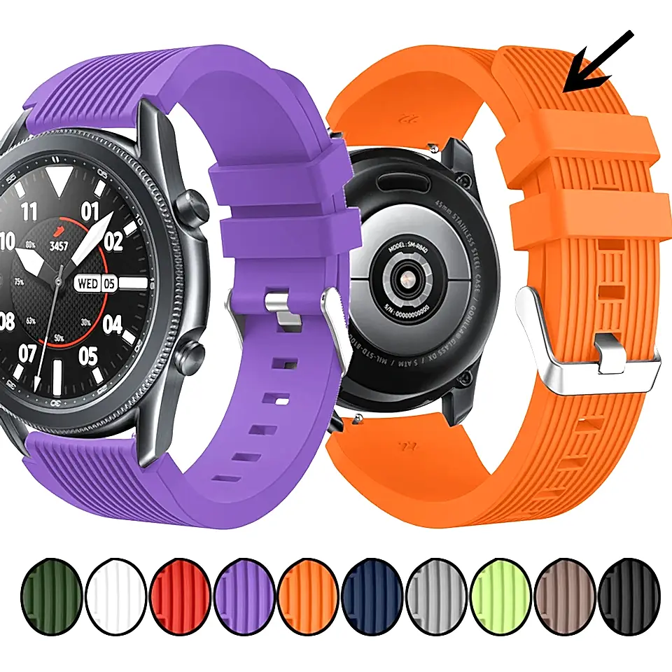 Силиконовый ремешок 22 мм для Samsung Galaxy 46 мм / часа 3 45 мм | Для браслета Samsung Galaxy Gear S2 аксессуары браслета
