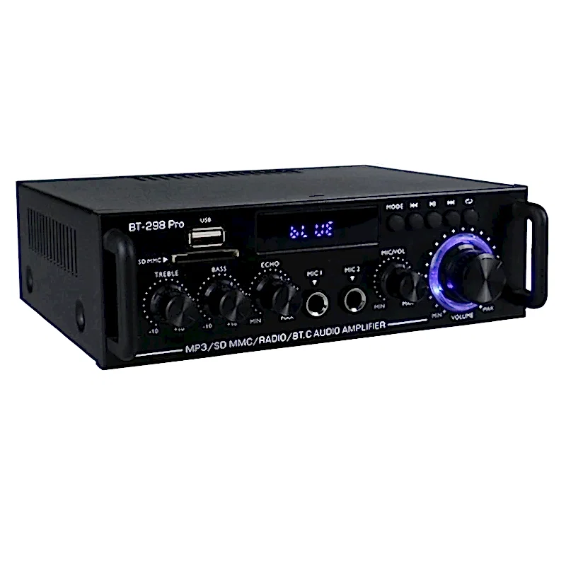 Усилитель BT 298 Pro Home Theatre усилитель Караоке Двойной канал стерео Bluetooth 5,0 Максимум 800 Вт Новое обновление